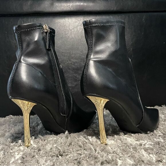 NWT Zara Golden Heel Ankle Boots - Picture 7 of 10